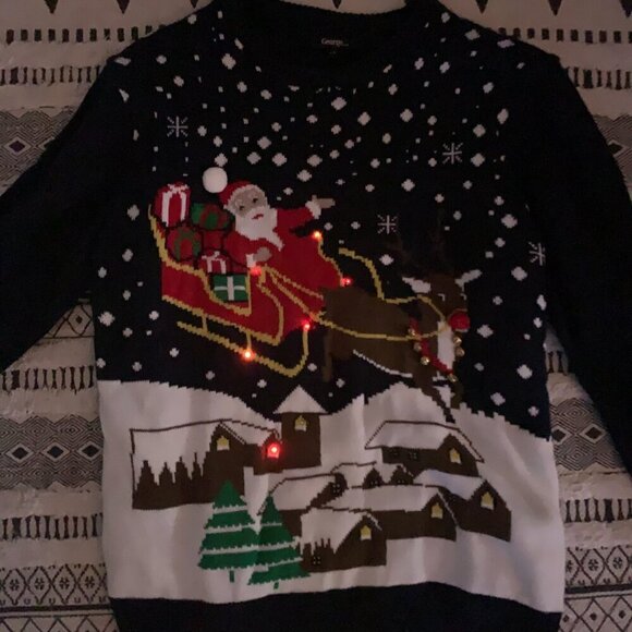 Santa with Ruldolph the Red Nosed Reindeer Christmas Sweater - Picture 3 of 8